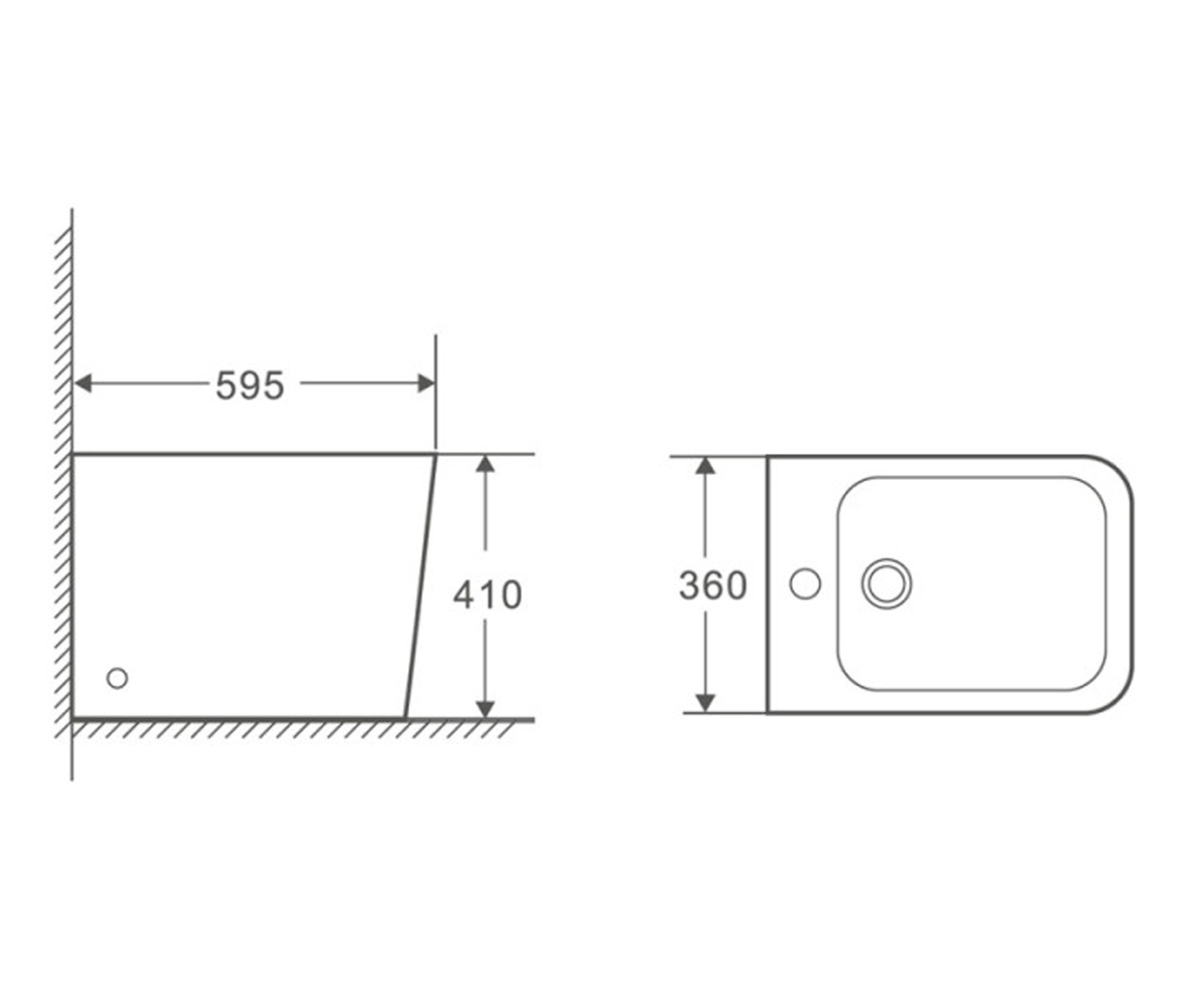 Биде напольное  TERN QT1744003CW:Чертеж 