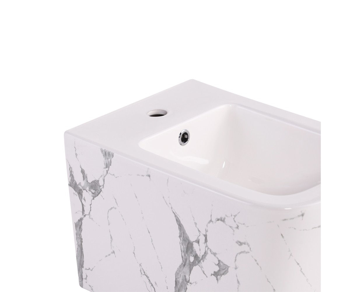 Биде подвесное Qtap Tern 520x350x330 мм, Marble QT17551303GMR  QT17551303GMR:Фото 5