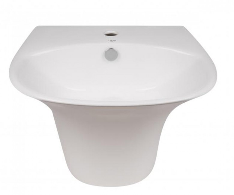 Раковина 55 см з нижнім клапаном QTAP VIRGO QT1811037GW QT1811037GW