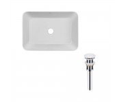 Комплект Qtap Virgo: Раковина накладна прамокутна 490х350х110 мм White + Донний клапан PU02 QTAP  QT18112261WN47305