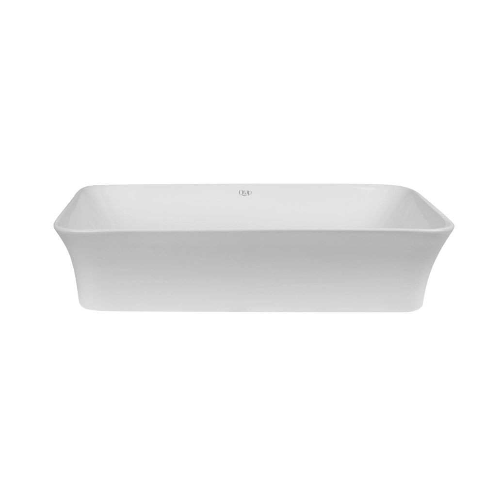 Комплект Qtap Virgo: раковина накладная прямоугольная 490х350х110 мм White + донный клапан PU02  QT18112261WN47305:Фото 3