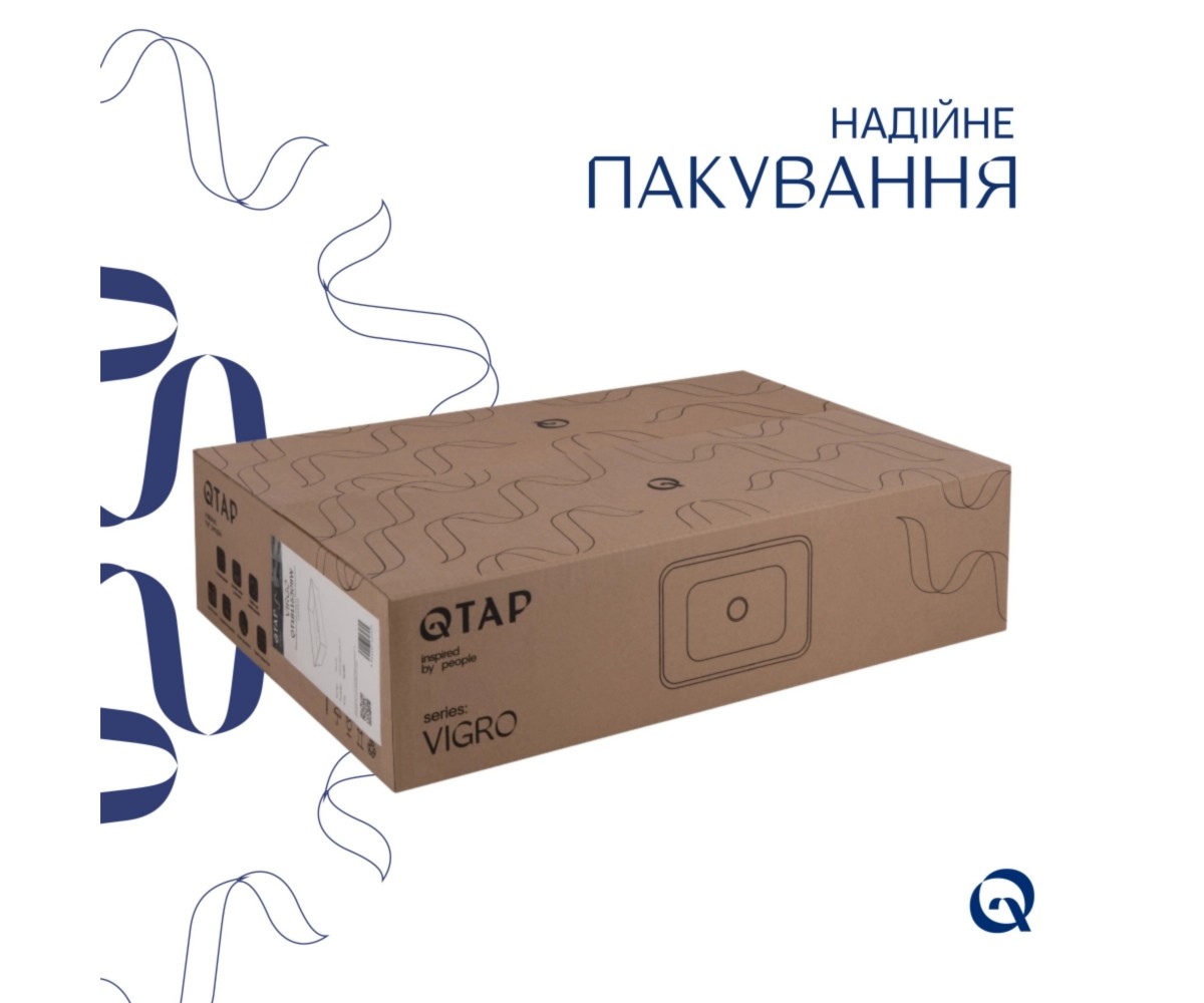 Комплект Qtap Virgo N: раковина накладная 560x380x130 мм, White, прямоугольная + донный клапан Pop-up PU02  QT18116308W48462:Фот