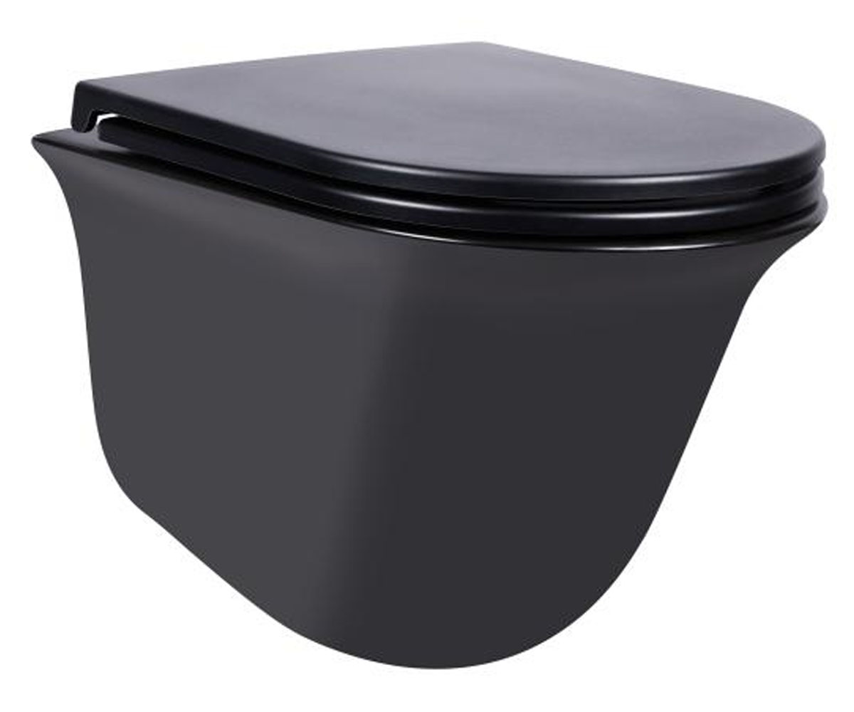 Безобідковий унітаз QTAP VIRGO QT1833051ERMB QT1833051ERMB