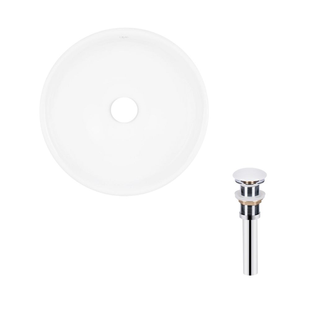Комплект Qtap Owl: Раковина накладна кругла 400х400х155 мм White + Донний клапан PU02 QTAP  QT1911K53WN47319 QT1911K53WN47319