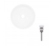 Комплект Qtap Owl: Раковина накладна кругла 400х400х155 мм White + Донний клапан PU02 QTAP  QT1911K53WN47319