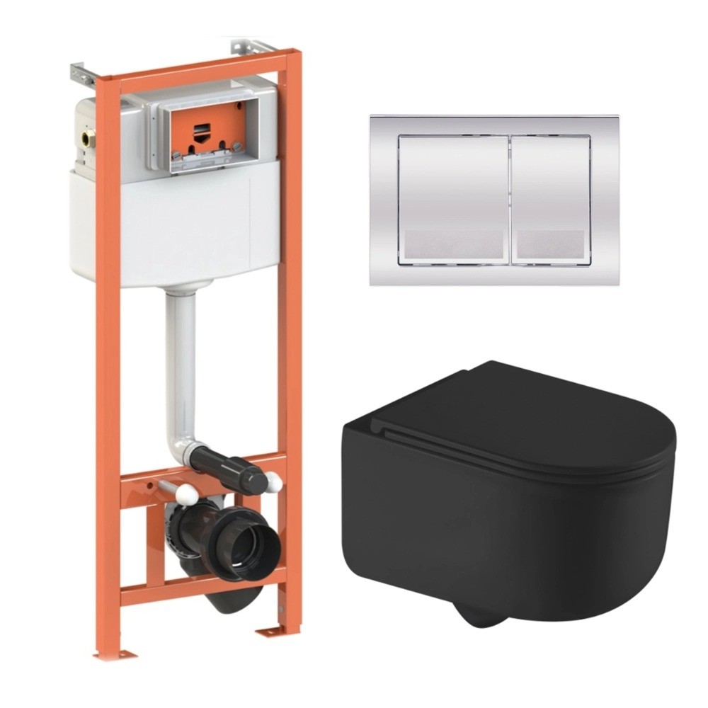 Комплект з унітазом QTAP TAURUS QT2433084EUQMB46183 QT2433084EUQMB46183