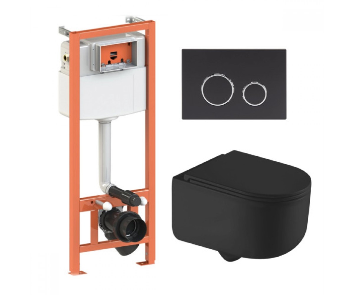 Комплект з унітазом QTAP TAURUS QT2433084EUQMB46186 QT2433084EUQMB46186