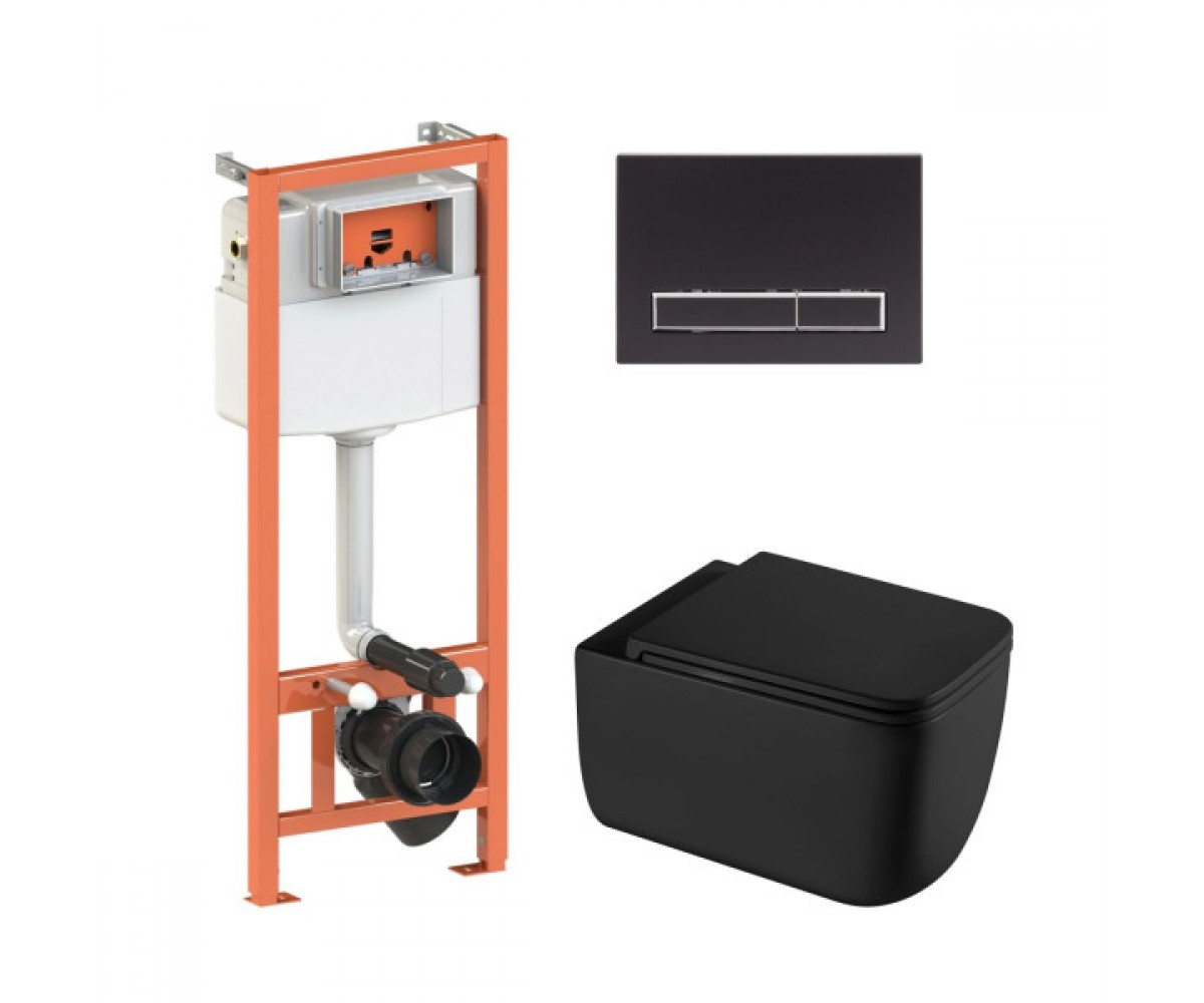 Унітаз з інсталяцією QTAP GEMINI ULTRA QUIET QT2533076EUQMB46175 QT2533076EUQMB46175
