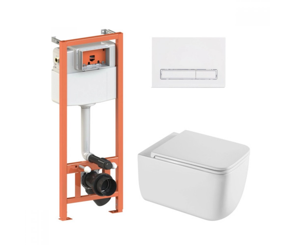 Унитаз с инсталляцией QTAP GEMINI ULTRA QUIET QT2533076EUQW46159 QT2533076EUQW46159