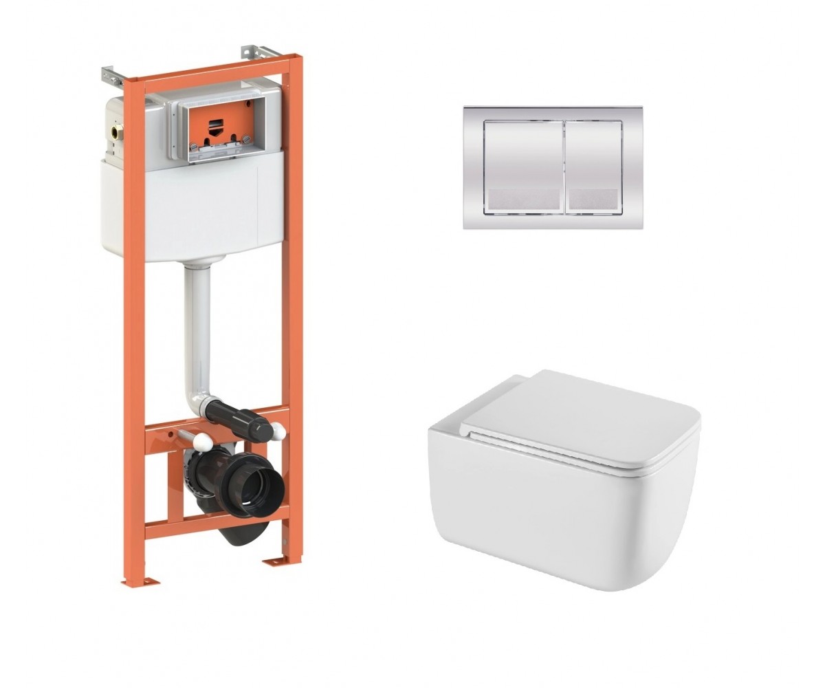 Унитаз с инсталляцией QTAP GEMINI ULTRA QUIET QT2533076EUQW46161 QT2533076EUQW46161