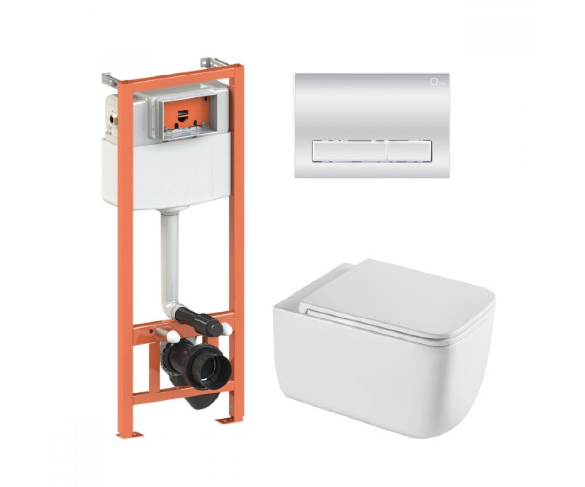 Унитаз с инсталляцией QTAP GEMINI ULTRA QUIET QT2533076EUQW46165 QT2533076EUQW46165