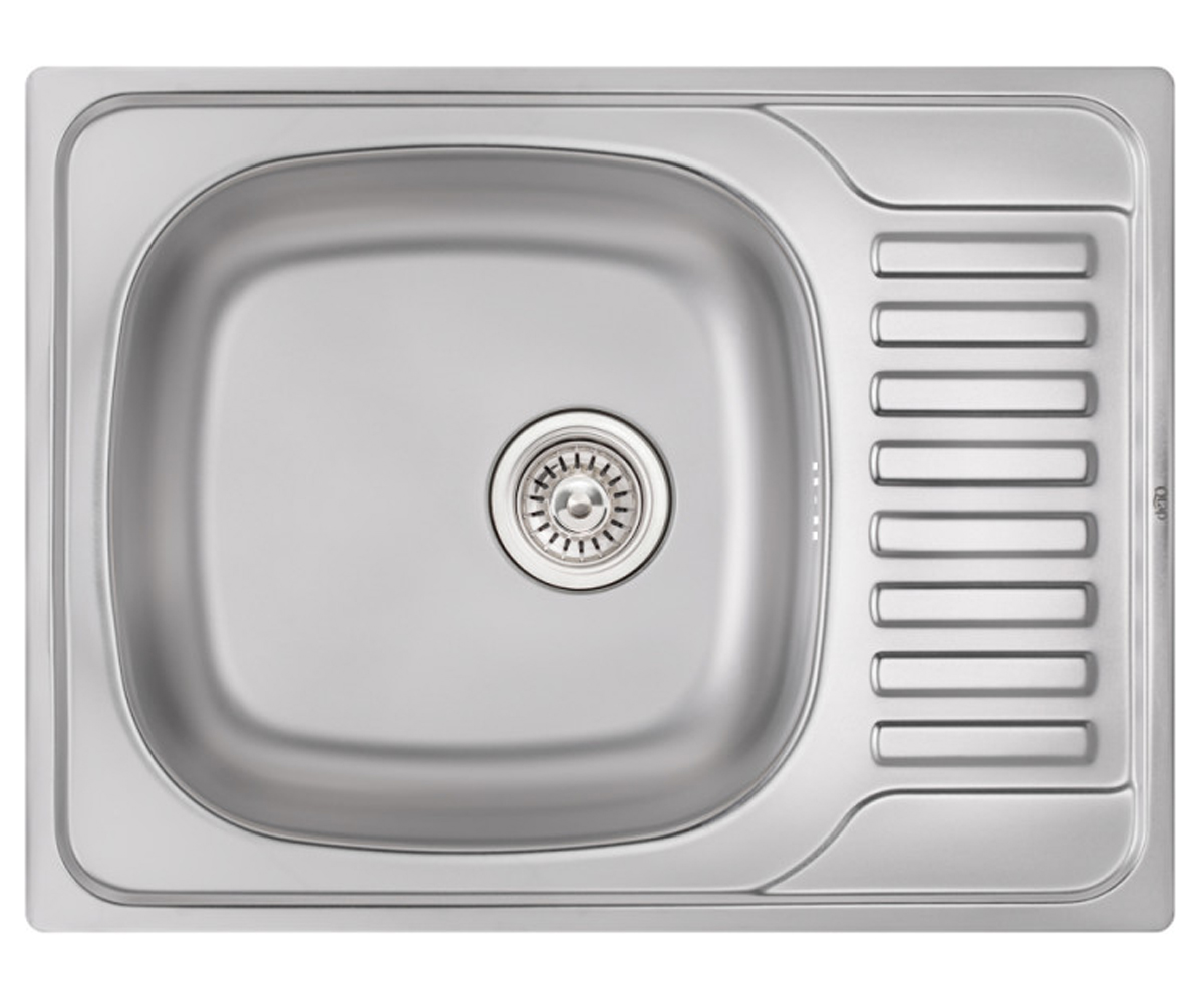 Мийка з сифоном 65х50 см QTAP QT6550SAT08 QTAP  QT6550SAT08 QT6550SAT08