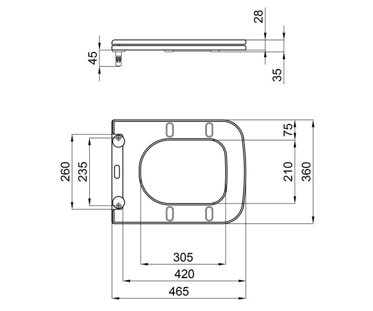 Сиденье с микролифтом  TERN QT99HXU10W:Чертеж 
