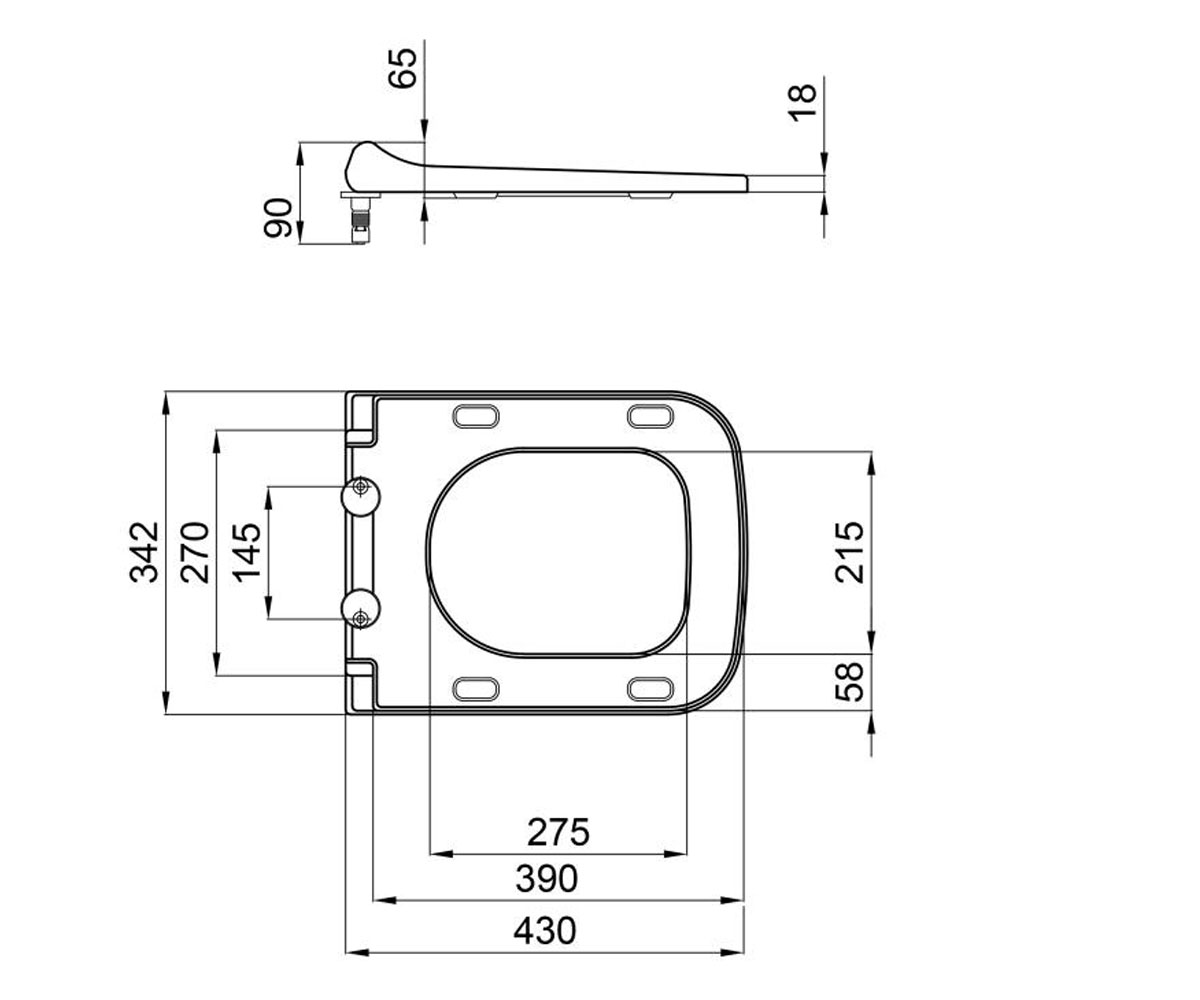 Сиденье с микролифтом  TERN QT99HY2238W:Чертеж 
