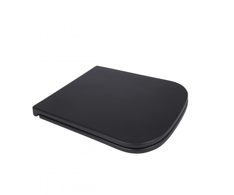 Сидіння для унітаза (Tern) 435x345x55 мм, Matt Black, з мікроліфтом, Slim Duroplast, Quick Release QT99HY2322MB Qtap QTAP  QT99HY2322MB QT99HY2322MB