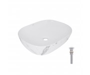 Раковина накладна Qtap Aquarius 470x380x120 мм, Marble, прямокутна, з донним клапаном QTAQA188MR49782 QTAP  QTAQA188MR49782