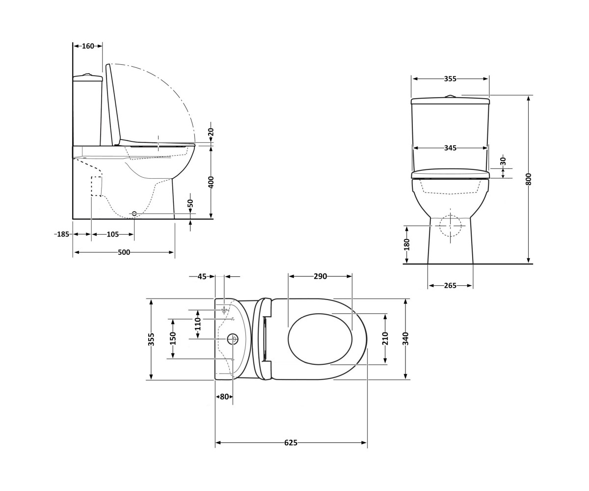 Унитаз напольный Qtap Aquarius Ultra Quiet 620×355×790 мм с сиденьем Soft-close, White QTAQAW27W49262  QTAQAW27W49262:Фото 7