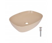 Раковина накладная Qtap Cardinal 500х380х140 мм, Beige, прямоугольная, с донным клапаном QTCAR188SB49825 QTAP  QTCAR188SB49825