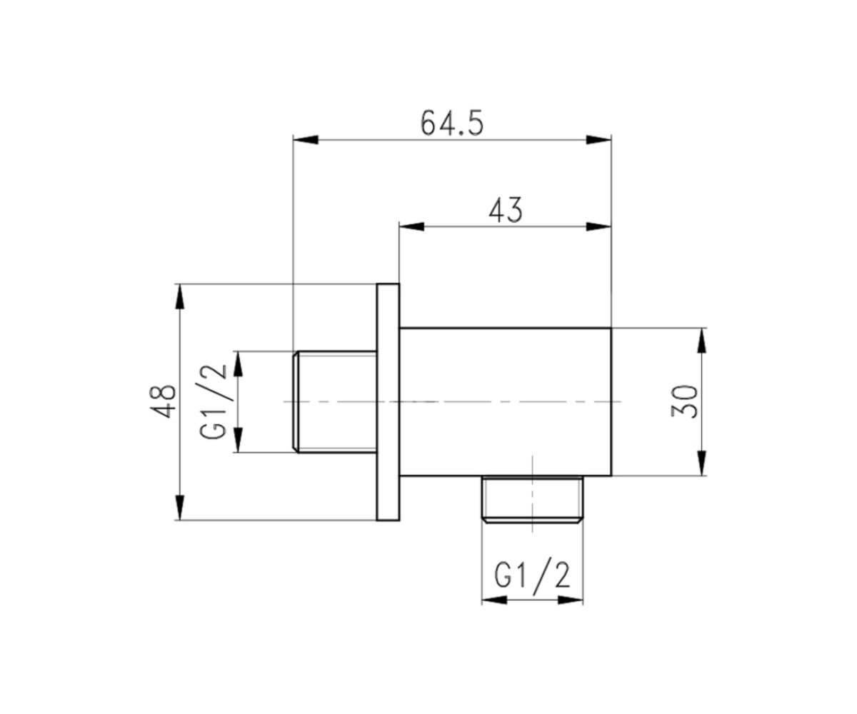 Акционный набор Qtap 1+1=3: подключение для шланга Spojeni Chrome, прямоугольное QTCRMB130  QTCRMB13050151:Фото 1