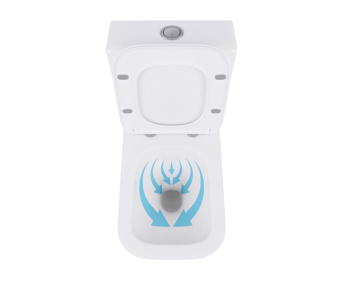 Унитаз-компакт Qtap Crow Eco безободковый с сиденьем Soft-close QTCRO27W48750  QTCRO27W48750:Фото 2