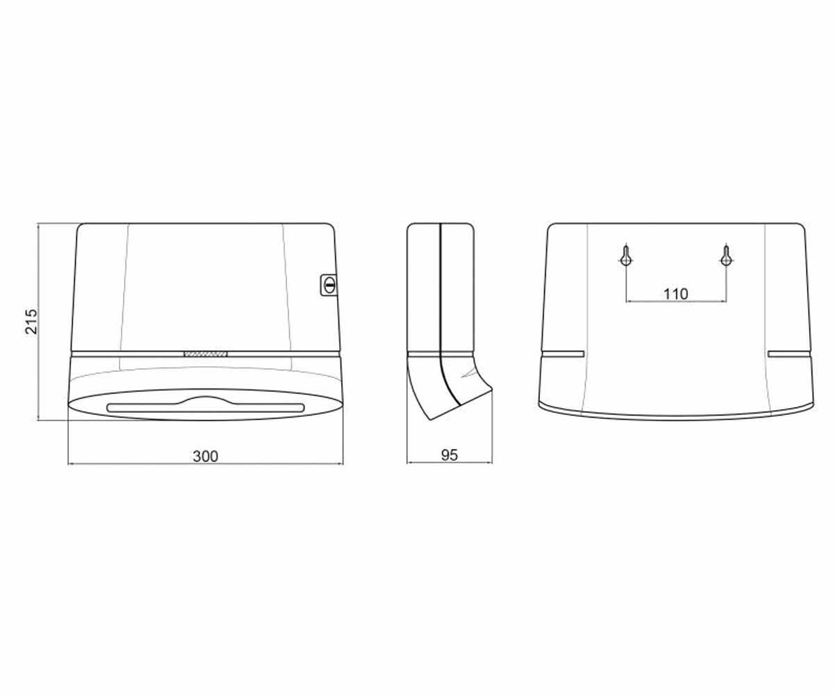 Держатель для бумажных полотенец  QTDR600BP:Чертеж 