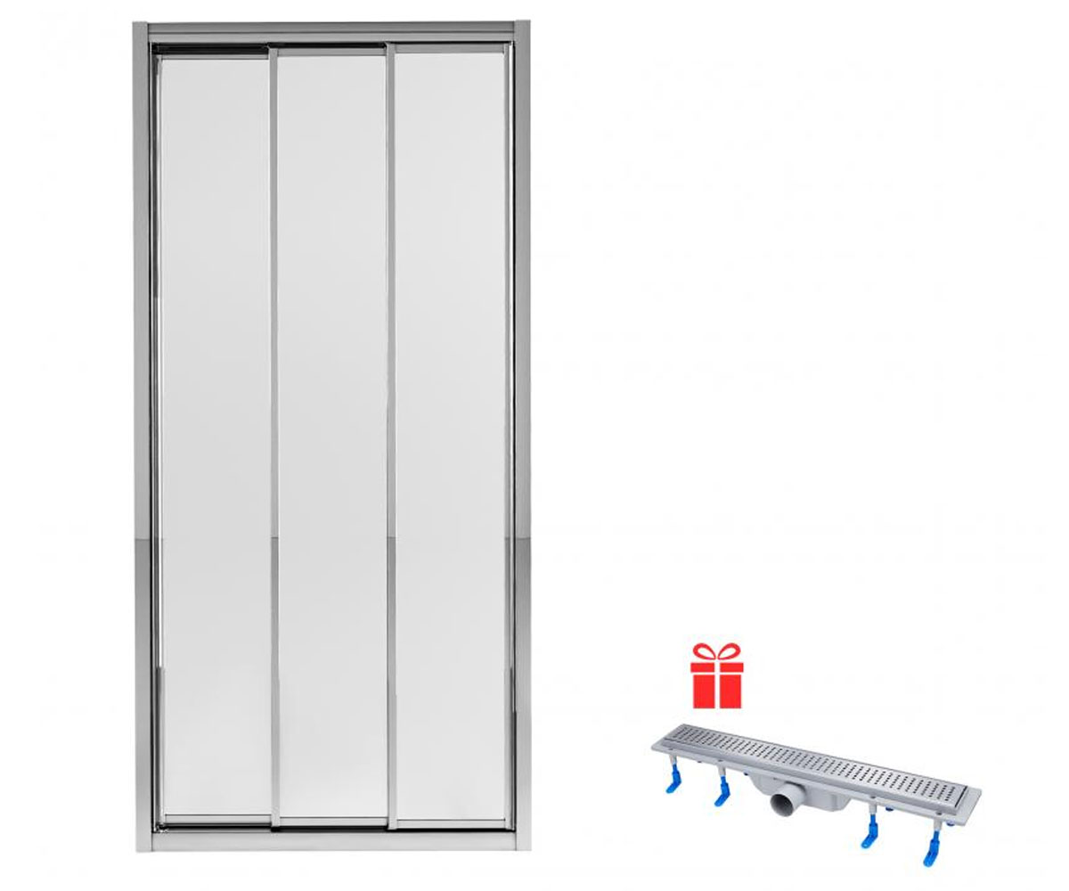 Душові двері + душовий трап QTAP UNIFOLD QTDRYFB304600UNICRM208C4 QTDRYFB304600UNICRM208C4