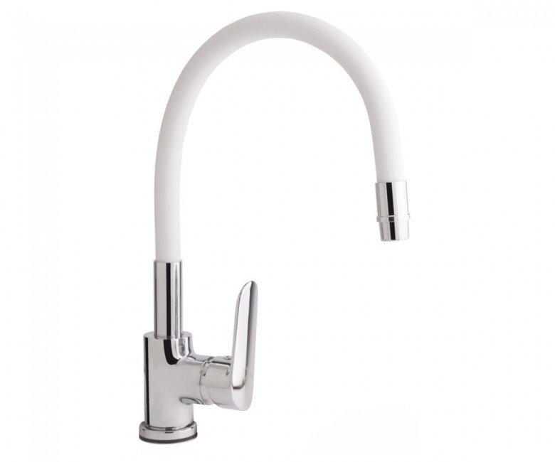 Смеситель с гибким изливом QTAP LINEA QTLINCRW007F QTLINCRW007F