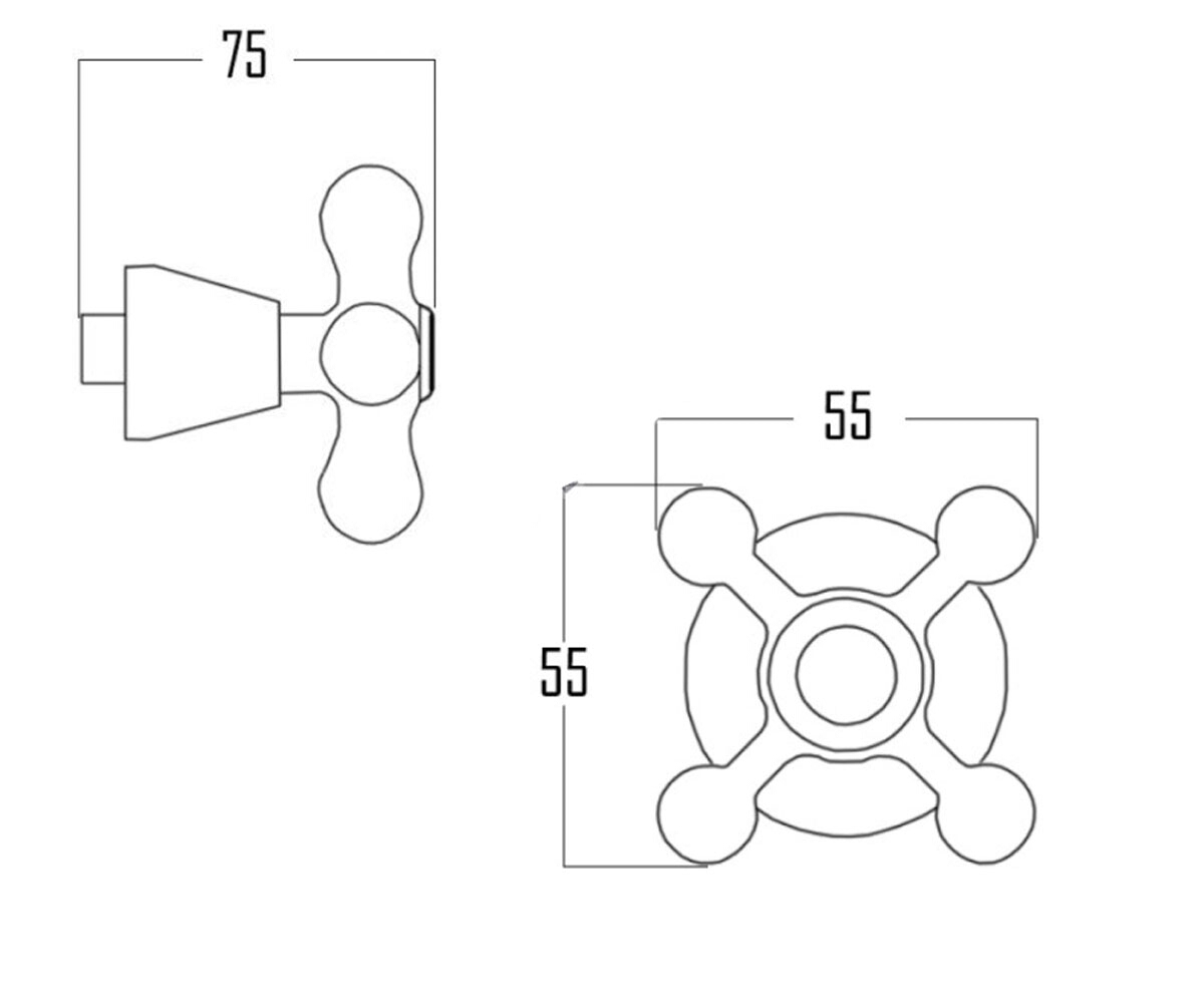 Ручки для смесителя  MIX QTMIXCRM:Чертеж 