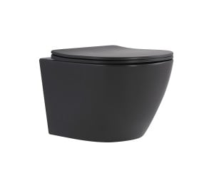 Унітаз підвісний Qtap Robin Ultra Quiet 520×365×340 мм, Anthracite, з сидінням Slim Duroplast / Soft-close / Quick Release QTROB26AN48995 QTAP  QTROB2