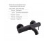 Комплект для ванной Qtap Robin Black: смесители QTROB3060102B+QTROB1060M102B+держатель QT829910842854OB+шланг QTHADPVCSQ160B+лей