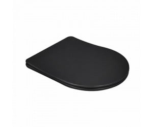 Сидіння для унітаза Qtap (Robin 490) 425x363x50 мм, Matt Black, з мікроліфтом Slim Duroplast, Quick Release QTSC179MB48676 QTAP  QTSC179MB48676