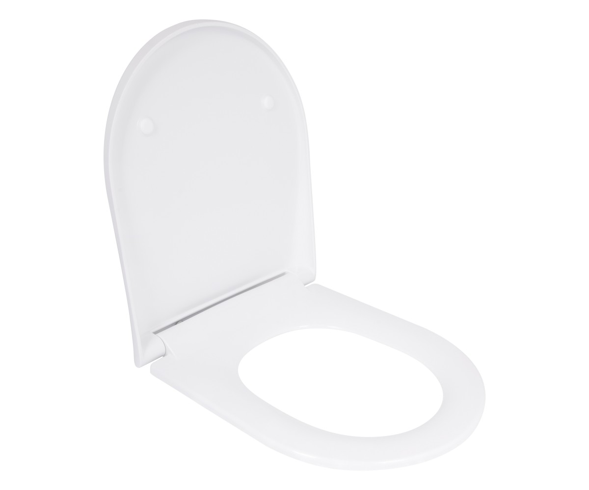 Qtap сиденье для унитаза (Robin 490, Scorpio 490) 430x363x60 мм, White, с микролифтом, Slim Duroplast, MagLock QTSC179W48915  QT