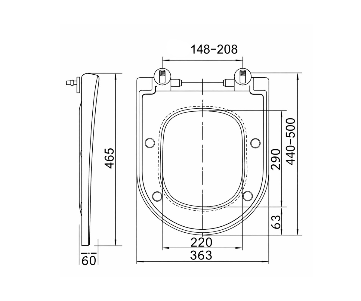 Qtap сиденье для унитаза (Robin 520, Scorpio 520) 465x363x60 мм, White, с микролифтом, Slim Duroplast, MagLock QTSC179W48916  QT