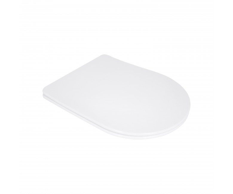 Сидіння для унітазу Qtap (Evia, Arvin, Leo 630) 410x330x22 мм, White, з мікроліфтом, Slim Duroplast, Quick Release QTSC179W49264 QTAP  QTSC179W49264 QTSC179W49264