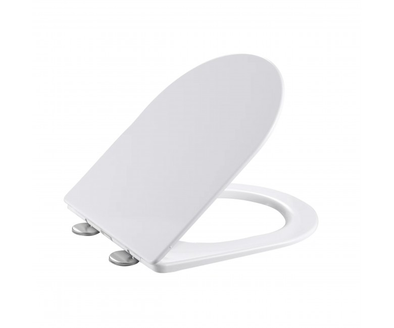 Сидіння для унітазу Qtap (Taurus 520) 455x365x38 мм, White, з мікроліфтом, Slim Duroplast, Quick Release QTSC179W49384 QTAP  QTSC179W49384 QTSC179W49384