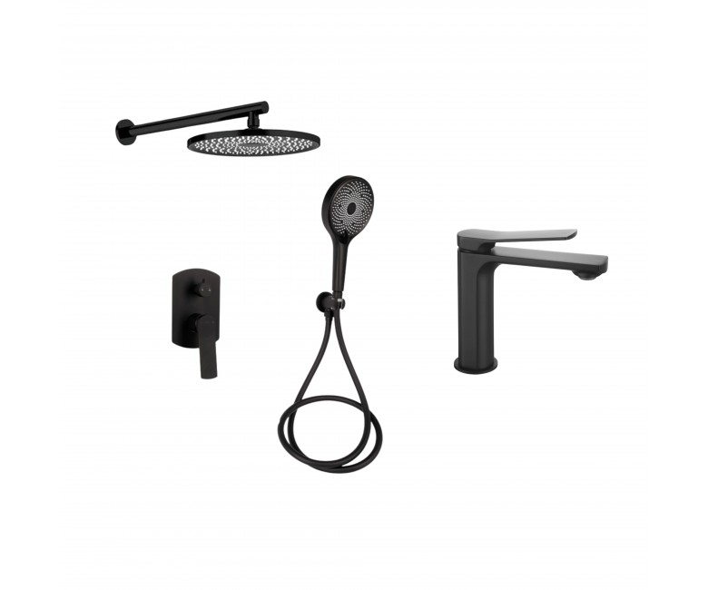Комплект смесителей для душа и для раковины QTAP SLAVONICE QTSLA113BLM4590047716 QTSLA113BLM4590047716