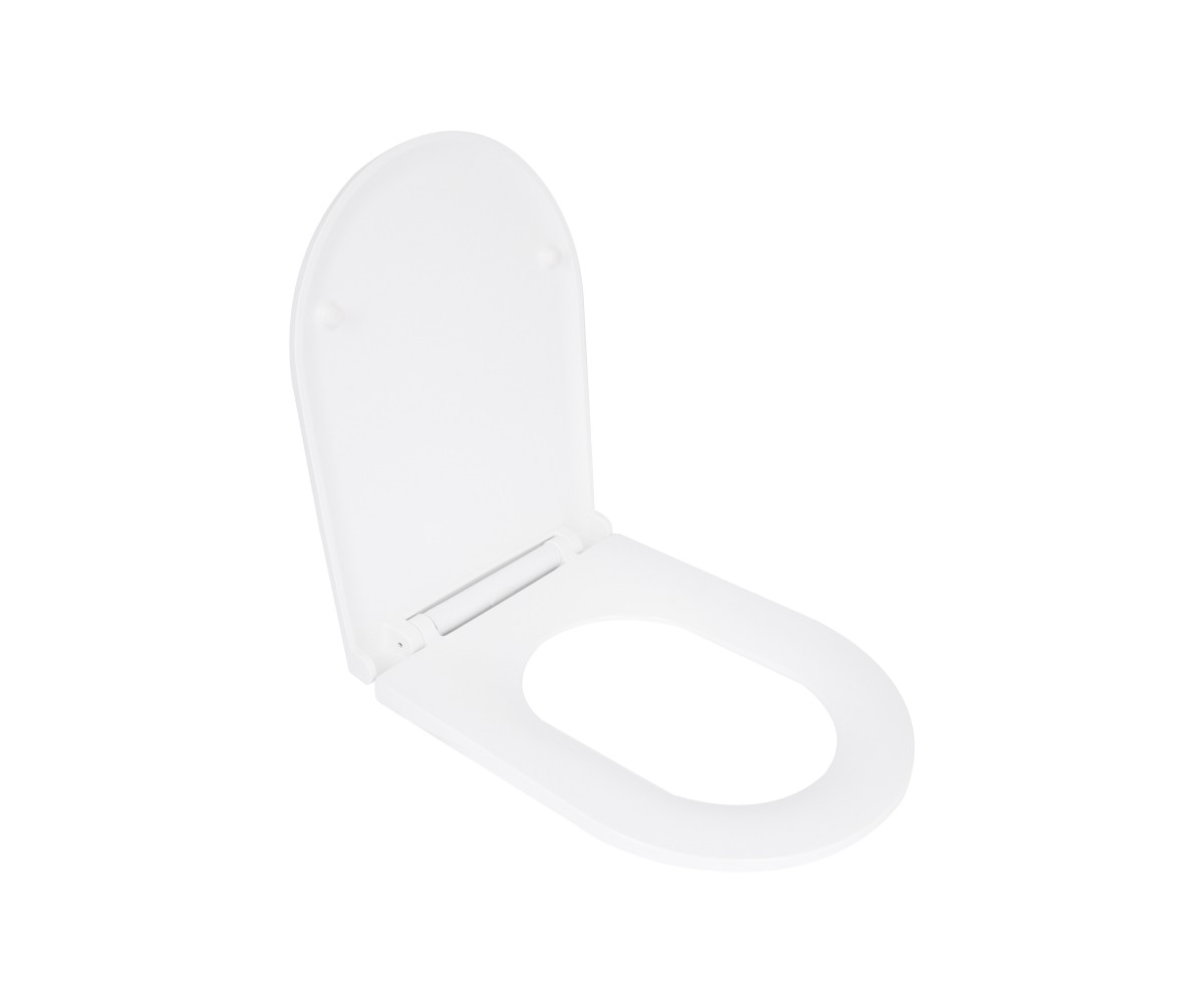 Сиденье для унитаза Qtap (Kolibri) 455×360×30 мм, White, с микролифтом Slim Duroplast, Quick Release QTST179W49488  QTST179W4948
