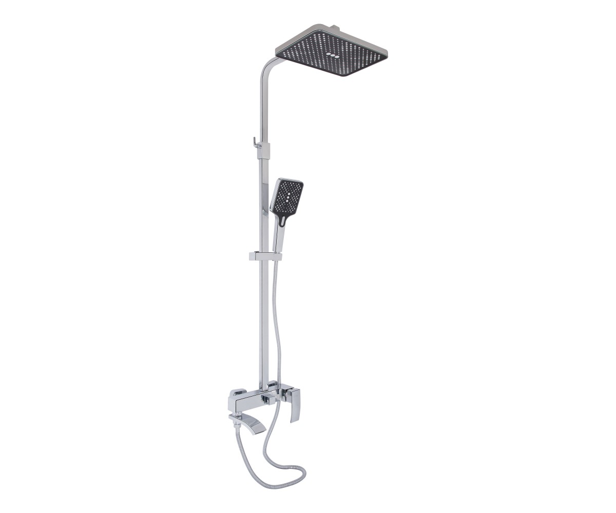 Душова система універсальна Qtap Swan Cascada на три споживача (з виливом) QTSWA111CRM45566 Chrome QTAP  QTSWA111CRM45566 QTSWA111CRM45566