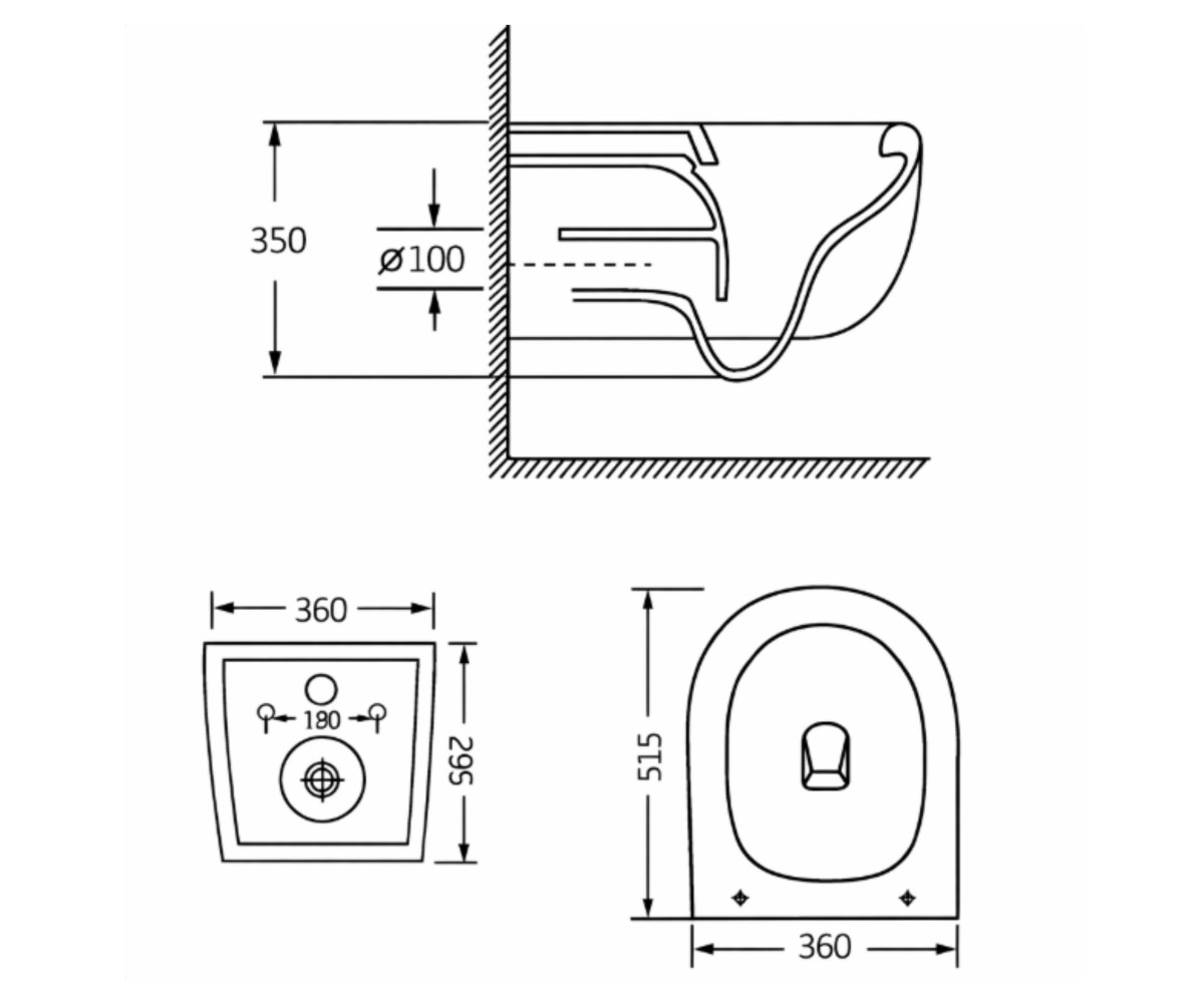 Унитаз подвесной Qtap Taurus Ultra Quiet 515×360×350 мм, White, с сиденьем Slim Duroplast / Soft-close / Quick Release QTTAU26W4