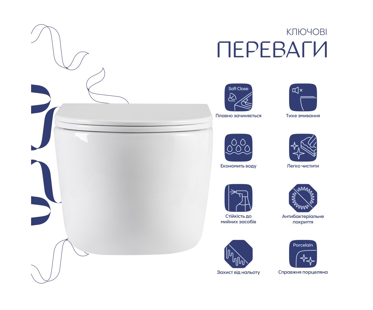 Унитаз подвесной Qtap Taurus Ultra Quiet 515×360×350 мм, White, с сиденьем Slim Duroplast / Soft-close / Quick Release QTTAU26W4