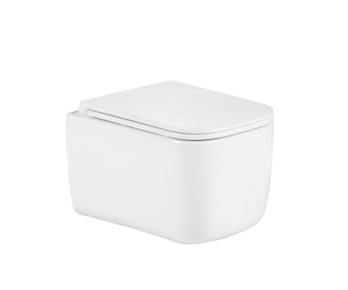 Унітаз підвісний Qtap Gemini Ultra Quiet 485×340×350 мм, White, з сидінням Slim Duroplast / Soft-close / Quick Release QTTAU26W49119 QTAP  QTTAU26W491 QTTAU26W49119