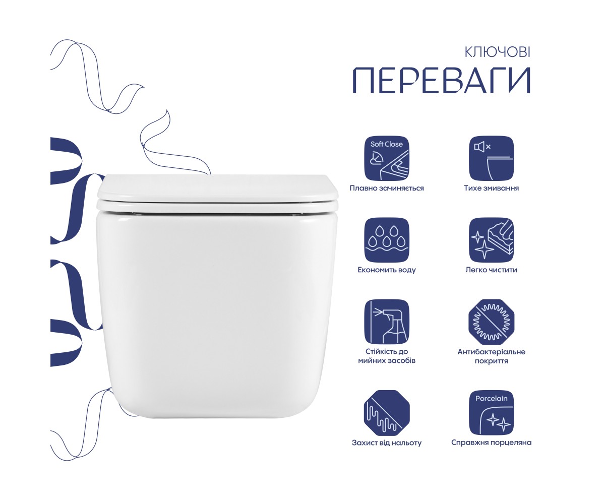 Унитаз подвесной Qtap Gemini Ultra Quiet 485×340×350 мм, White, с сиденьем Slim Duroplast / Soft-close / Quick Release QTTAU26W4