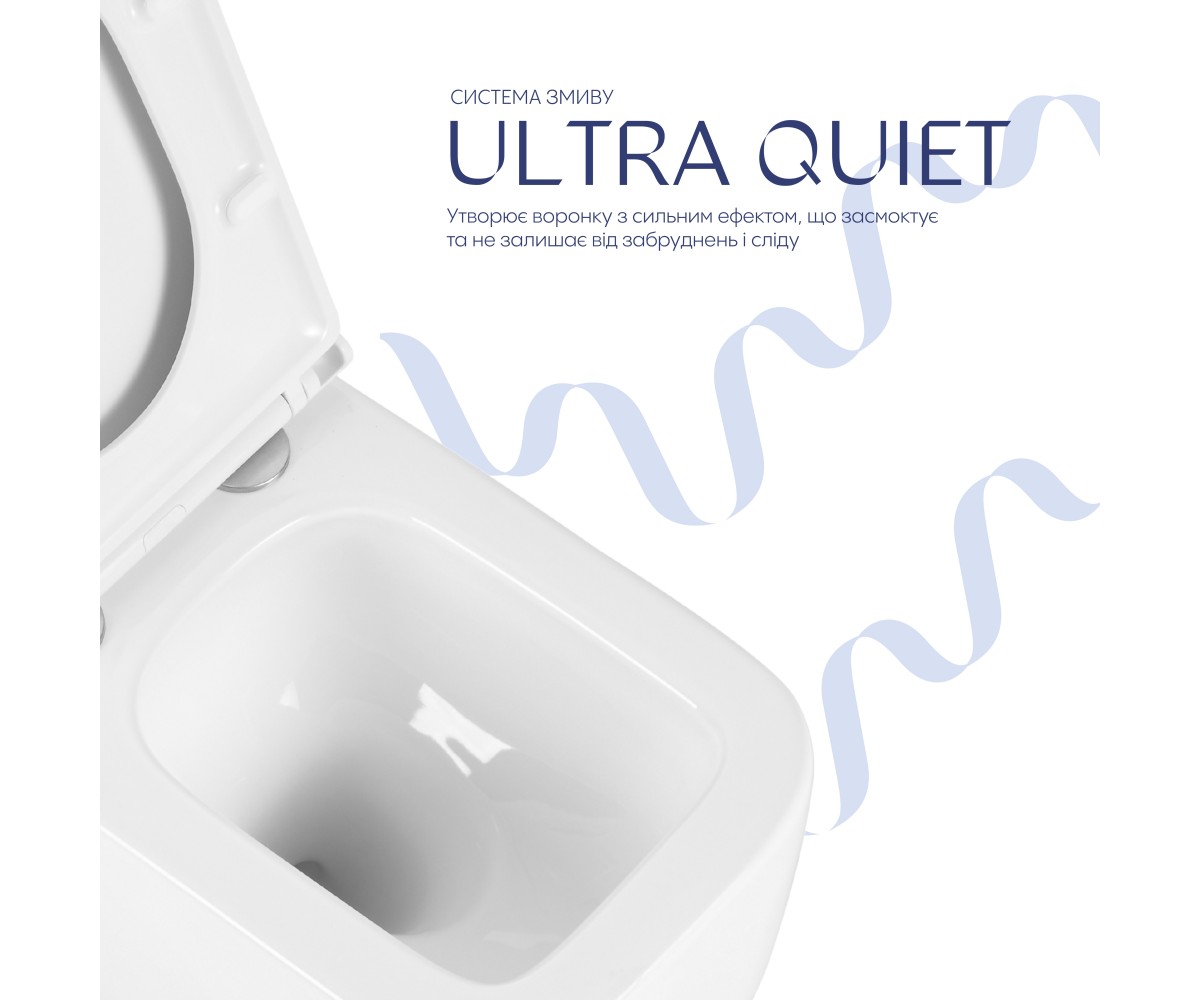 Унитаз подвесной Qtap Gemini Ultra Quiet 485×340×350 мм, White, с сиденьем Slim Duroplast / Soft-close / Quick Release QTTAU26W4
