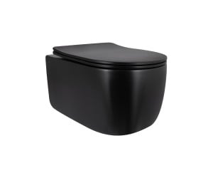 Унітаз підвісний Qtap Taurus Ultra Quiet 515×360×350 мм, Matt Black, з сидінням Slim Duroplast / Soft-close / Quick Release QTTAU28BLM50504 QTAP  QTTA