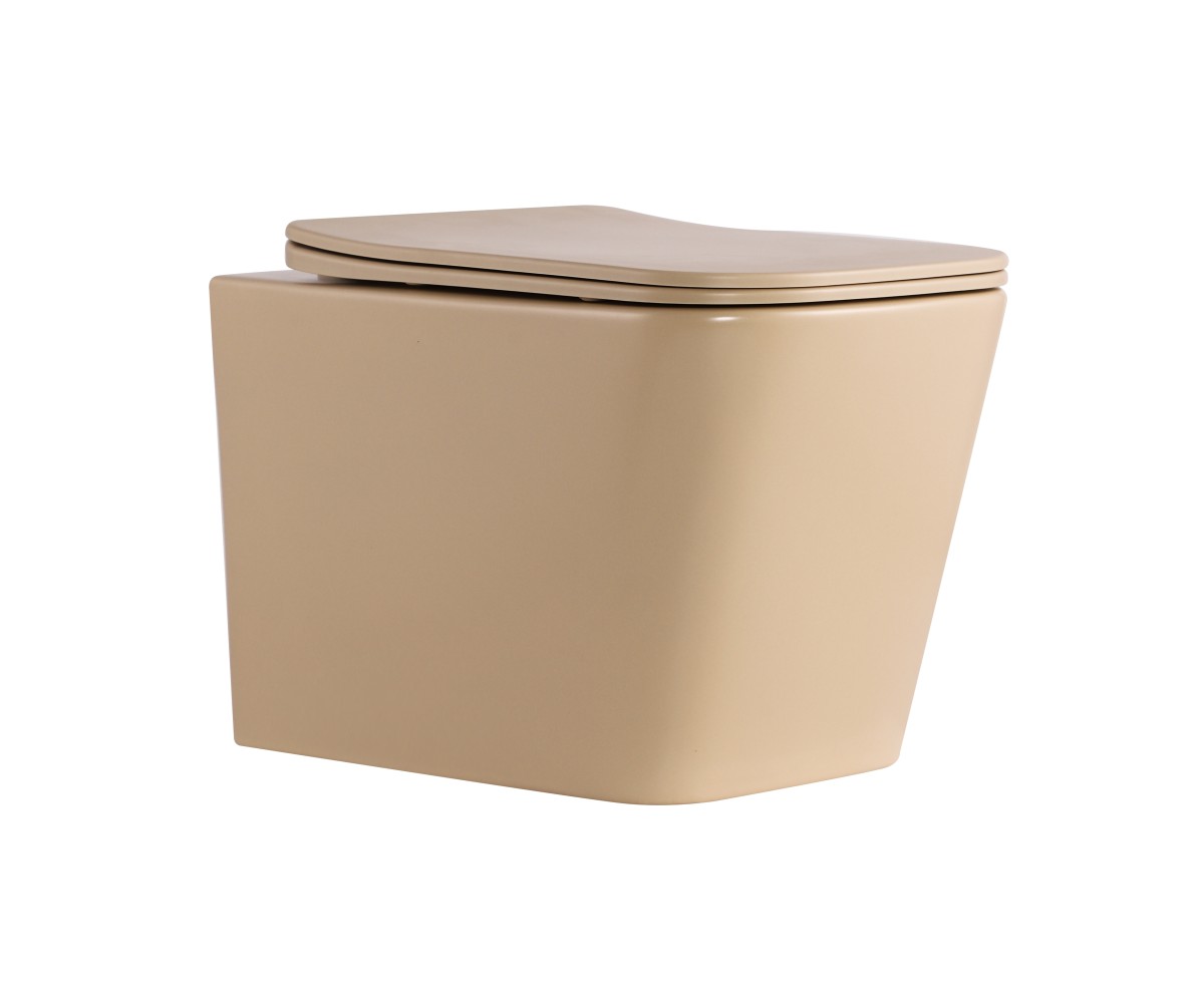 Унітаз підвісний Qtap Tern Ultra Quiet 520×345×325 мм, Beige, з сидінням Slim Duroplast / Soft-close / Quick Release QTTER26SB49001 QTAP  QTTER26SB490 QTTER26SB49001