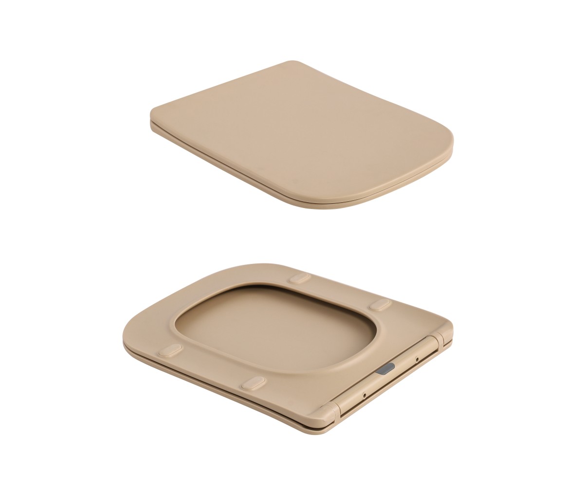 Унитаз подвесной Qtap Tern Ultra Quiet 520×345×325 мм, Beige, с сиденьем Slim Duroplast / Soft-close / Quick Release QTTER26SB49