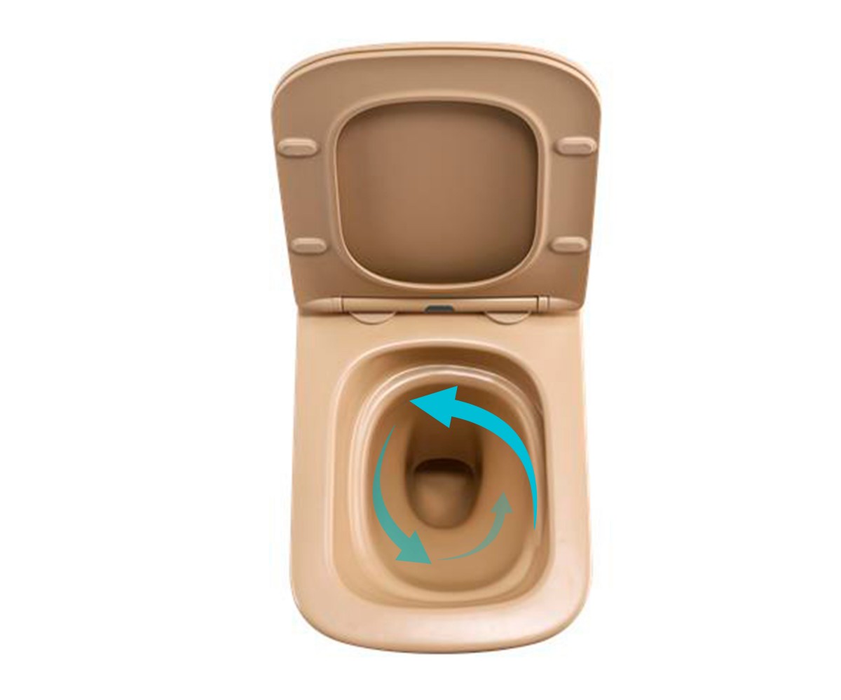 Унитаз подвесной Qtap Tern Ultra Quiet 520×345×325 мм, Beige, с сиденьем Slim Duroplast / Soft-close / Quick Release QTTER26SB49
