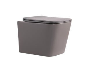 Унітаз підвісний Qtap Tern Ultra Quiet 520×345×325 мм, Stone grey, з сидінням Slim Duroplast / Soft-close / Quick Release QTTER26SG49000 QTAP  QTTER26
