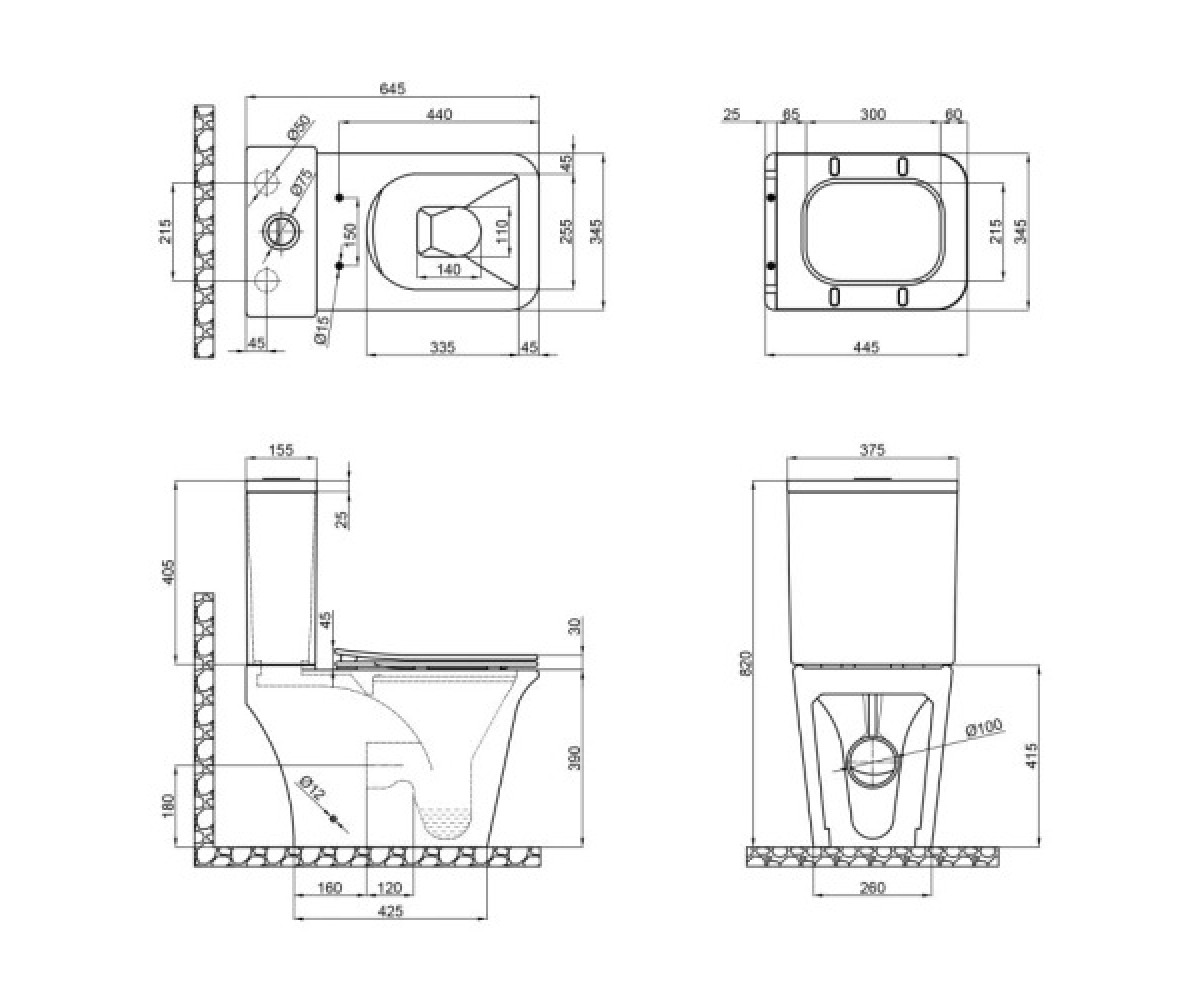 Бачок унитаза  KALAO SD00050599:Чертеж 