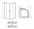 Душевой уголок 1/4 круга  CLASSIC A 30010-01-02:Чертеж 